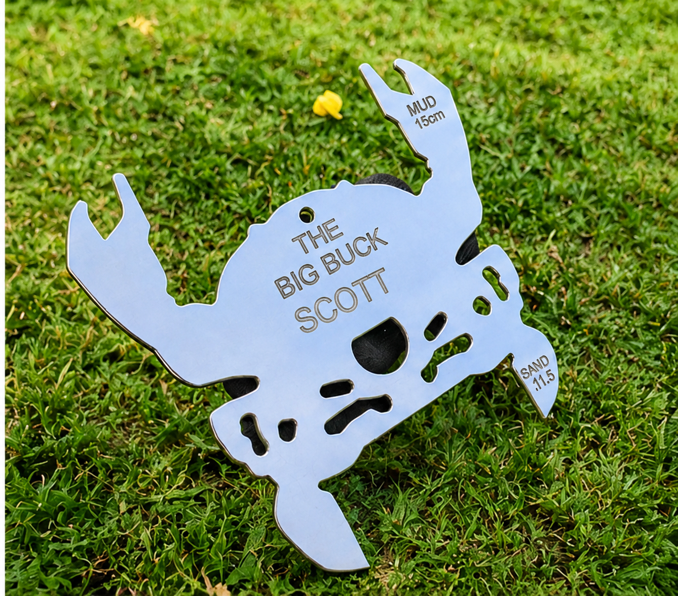 Personalised Crab Measure & Bottle Opener | Custom Engraved Alloy Crab Gauge | Australian Made Gift